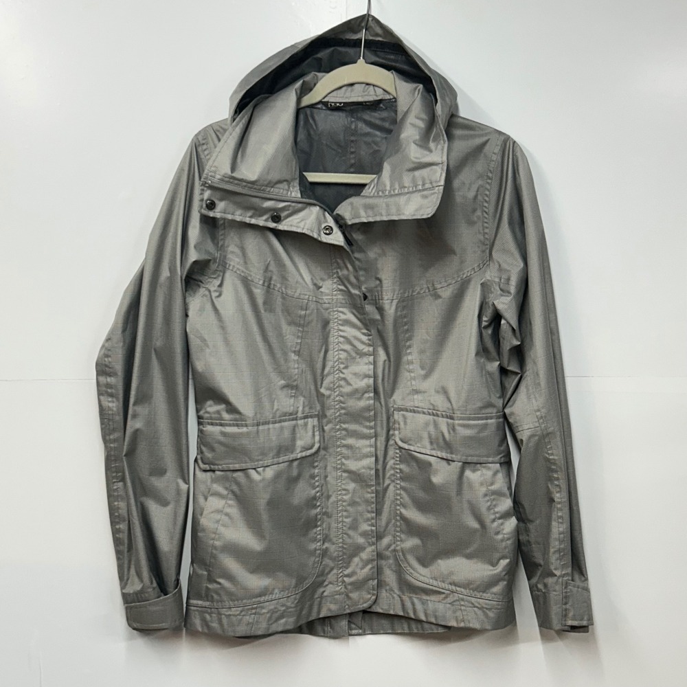 Nau Womens Grey Hooded Rain Jacket S Recycled Polyester Outdoor